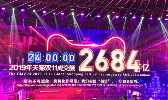 2019天貓雙十一成交總額 天貓雙11最新實時銷售額大屏數據